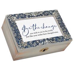 DDP87BL Petite Music Box Be The Decoupage Blue
