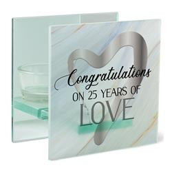 MCHQ53 Tealight Holder Congratulations 25 Years