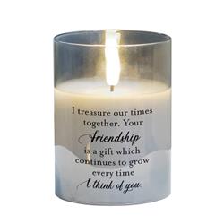 PGC-04-28GY LED Candle I Treasure Our Times 4in Grey