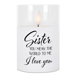 PGC-04-24WH LED Candle Sister You Mean The World 4in