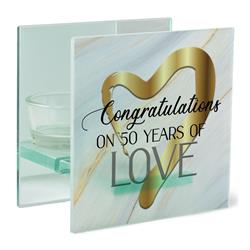 MCHQ52 Tealight Holder Congratulations 50 Years