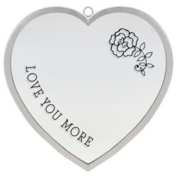 HMW-12-06C Heart Mirror Love You More Large Silver