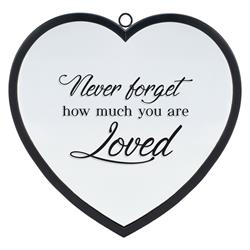 HMW-12-21BK Heart Mirror Never Forget Large Black