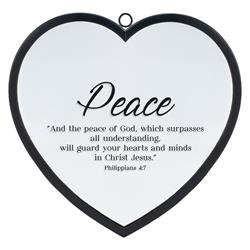 HMW-12-22SBK Heart Mirror Peace Phil. 4:7 Lrg Black