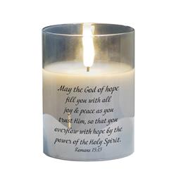 PGC-04-38SGY LED Candle May The God Of Hope Rom 15:13