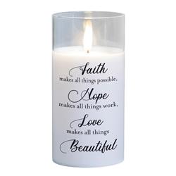 PGC-06-20SWH LED Candle Faith Makes All Things 6in
