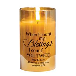 PGC-05-11SGD LED Candle When I Count My Blessings 5in