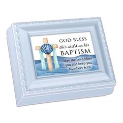 TS796SBL Keepsake Box God Bless Child Baptism