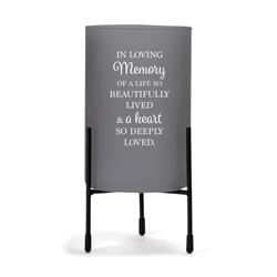 HGC25GY Hurricane Candleholder In Loving Memory