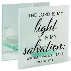 MCH17SQ Tealight Holder Lord Is My Light Ps.27:1