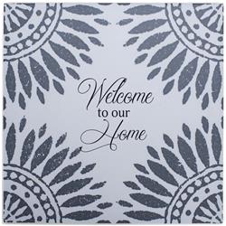 TLQ71CP Unisex Welcome To Our Home Cream Tabletop Tile, Multi Color - One Size
