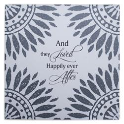 TLQ72CP Unisex They Loved Happily Cream Tabletop Tile, Multi Color - One Size