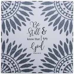 TLQ75SCP Unisex Be Still Psalm 46-10 Cream Tabletop Tile, Multi Color - One Size