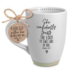 Picture of Dicksons 18300 17 oz Unisex She Confidently Trusts Coffee Mug, White - One Size