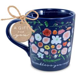 Picture of Dicksons 18356 20 oz Unisex Floral May Lord Bless Coffee Mug, Blue - One Size