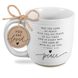 Picture of Dicksons 18459 Unisex May The Lord Of Peace Textured Coffee Mug, White - One Size