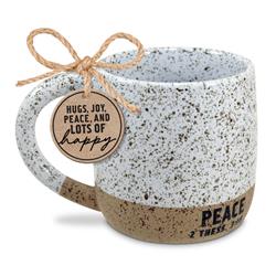 Picture of Dicksons 18523 18 oz Unisex Speckled Stone Peace Mug, White - One Size