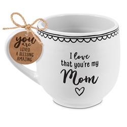 Picture of Dicksons 18679 18 oz Unisex Artisan Doodles I Love That Mom Mug, White - One Size