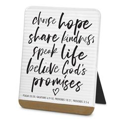 40134 5.25 in. Unisex Choose Share Speak Tabletop Plaque, White - One Size