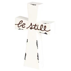 TTCR-356 7 in. Unisex Be Still Enamel-look Tabletop Cross, Multi Color - One Size