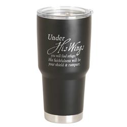 Picture of Dicksons SSTUM30B-13 30 oz Unisex Under His Wings You Will Find Refuge Psalm 91 Tumbler, Black - One Size