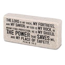 40610 2.25 x 0.5 in. Unisex Block The Lord Is My Rock Scripture, White - One Size