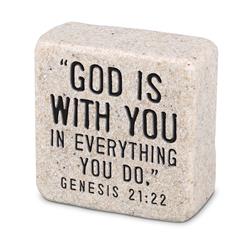 40767 2.25 x 0.5 in. Unisex Block God Is Scripture with You, White - One Size