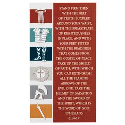 MAG-1027 2.75 x 5 in. Unisex Full Armor of God Imagery on the Left Side of Ephesians 6-14-17 Stand Firm Then Magnet, Multi Color - One Size