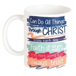 Picture of Dicksons MUG-1185 11 oz Unisex I Can Do All Things Through Christ Ceramic Mug, Multi Color - One Size