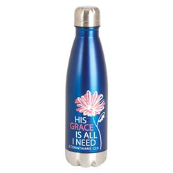 Picture of Dicksons SSWBBL-16 17 oz Unisex His Grace Is All Water Bottle, Blue - One Size