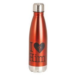 Picture of Dicksons SSWBR-16 17 oz Unisex I Love Him Water Bottle, Red - One Size
