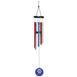 WCA-141 35 in. Unisex God Bless Our Heroes Windchime, Multi Color - One Size