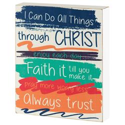 TPLK810-78 8 x 10 in. Unisex I Can Do All Things Tabletop Plaque, Multi Color - One Size