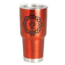Picture of Dicksons SSTUM30R-15 30 oz Unisex Cross Design On One Side Tumbler, Red - One Size