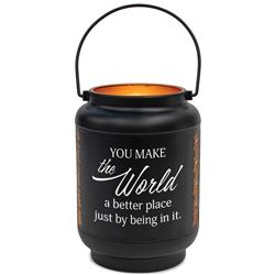 DLTN01BK Unisex You Make The World Small Lantern, Black - One Size