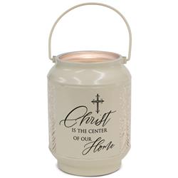 DLTN25SWH Unisex Christ is the Center Small Lantern, White - One Size
