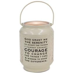 DLTN26SWH Unisex Serenity Prayer Small Lantern, White - One Size