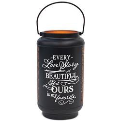 DLTN29LBK Unisex Every Love Story Is Large Lantern, Black - One Size
