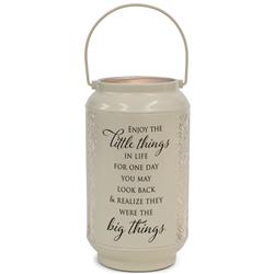 DLTN41LWH Unisex Enjoy Little Things Large Lantern, White - One Size