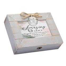 L268SGY Unisex Amazing Grace How Locket Music Box, Grey - One Size