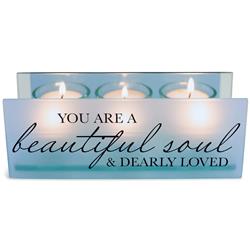 Picture of Dicksons MCHPRT01BL Unisex You Are A Beautiful Soul Tealight Candle Holder, Blue - One Size