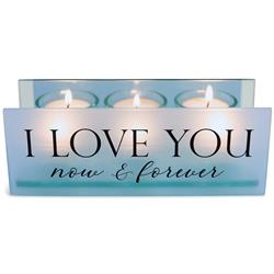 Picture of Dicksons MCHPRT02BL Unisex I Love You Now & Forever Tealight Candle Holder&#44; Blue - One Size