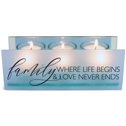 Picture of Dicksons MCHPRT05BL Unisex Family Where Life Begins Tealight Candle Holder, Blue - One Size