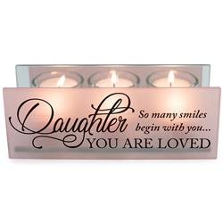 Picture of Dicksons MCHPRT11BH Unisex Daughter So Many Smiles Blush Tealight Candle Holder, Pink - One Size
