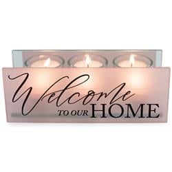 Picture of Dicksons MCHPRT14BH Unisex Welcome To Our Home Blush Tealight Candle Holder, Pink - One Size