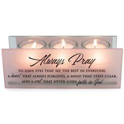 Picture of Dicksons MCHPRT17SBH Unisex Pray Have Eyes That See Blush Tealight Candle Holder, Pink - One Size