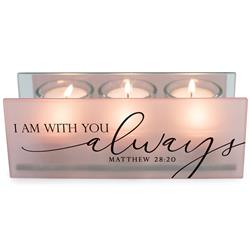 Picture of Dicksons MCHPRT18SBH Unisex I Am with You Matthew 28-20 Blush Tealight Candle Holder, Pink - One Size