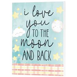 PLK1114-956 Unisex I Love You To The Moon Wall Plaque, Multi Color - One Size
