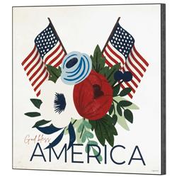 PLK1212-948 Unisex God Bless America Wall Plaque, Multi Color - One Size