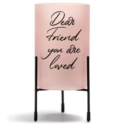 Picture of Dicksons HGC71BH Unisex Dear Friend, You Are Loved Candleholder, Pink - One Size